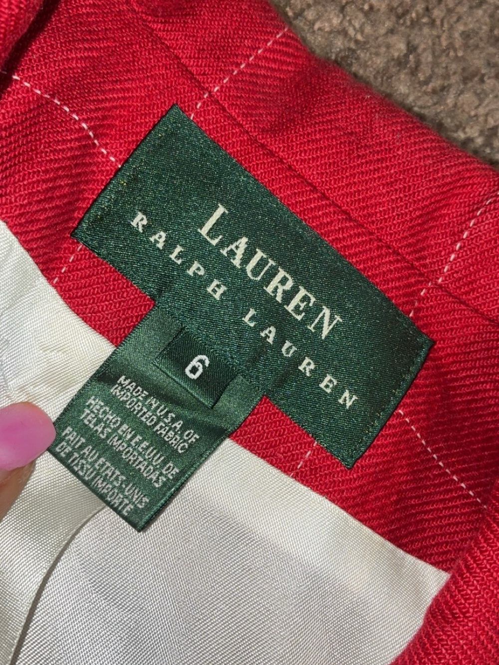 Ralph Lauren Red Windowpane Jacket with Gold Buttons - Picture 2 of 4
